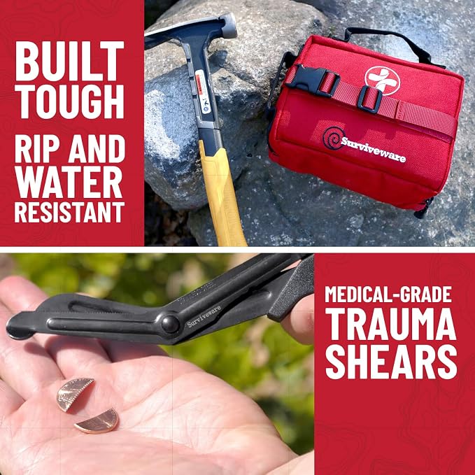 Surviveware 119 Pcs Comprehensive Premium Survival First Aid Kit - Image 8