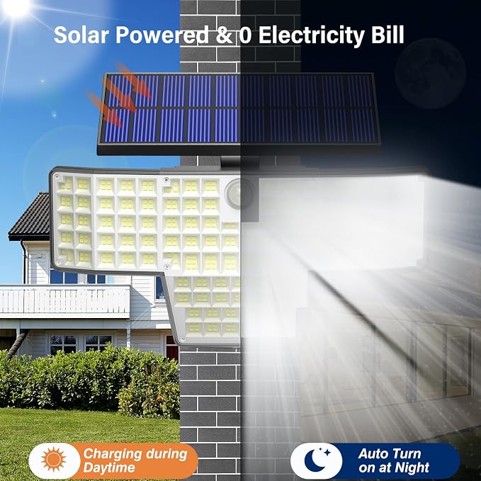 Adewalk Solar Lights Outdoor, 3500LM IP65 Waterproof Solar Street Lights - Image 3