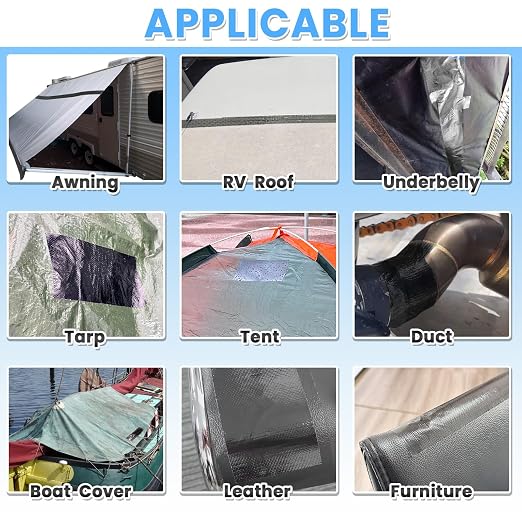 Tikfoam RV Awning Repair Tape for Tarp, Boat Covers, Sail Tape, Tear Repair - Image 4