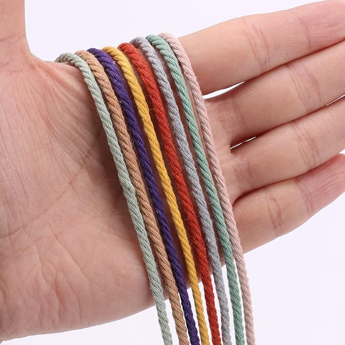 Rust Red Macrame Cord 3mm x 109Yards, Colored Cotton Rope Craft Cord Colorful - Image 2