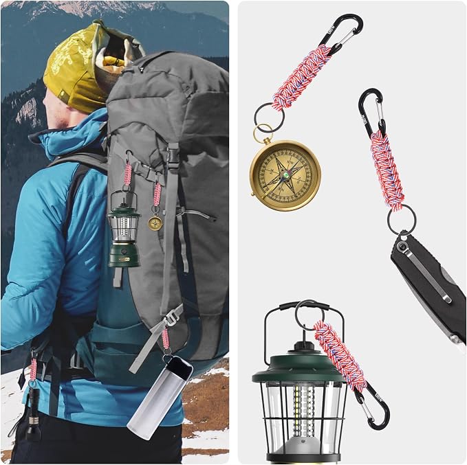 EOTW Paracord Keychain for Men Women Paracord Carabiner Backpack Keychain - Image 2