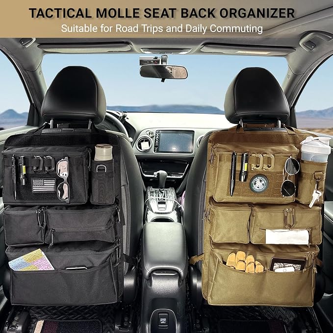 Tactical Seat Back Organizer Heavy Duty MOLLE Panel Organizer - Image 2