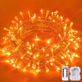 JMEXSUSS 33ft 100 LED Orange Christmas Lights, Battery Operated Christmas Lights by JMEXSUSS