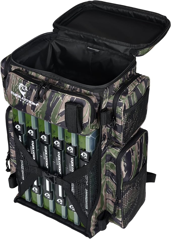 Evolution Fishing Drift Series Tackle Backpack, Outdoor Rucksack w/ 6 Fishing - Image 6