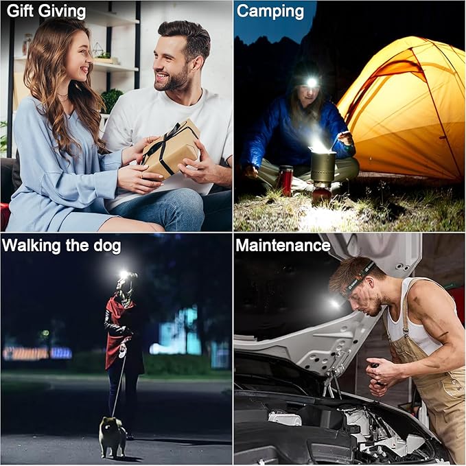 Rechargeable Headlamp Flashlight 2-Pack, 8 LED 2500 Lumen Ultra-Light Bright - Image 7
