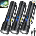 KINGCAESAR 3 Pack Rechargeable Flashlights 90, 000 High Lumen, Ultra Bright LED by KINGCAESAR