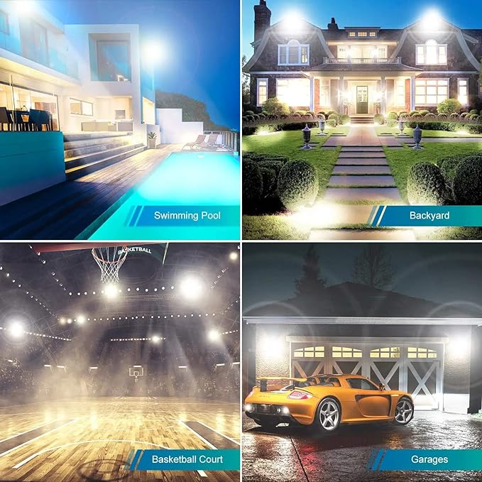 YANYCN 2 Pack 250W Led Flood Lights Outdoor, Super Bright 37000LM Security - Image 4