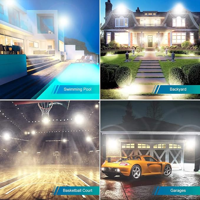 XYCN 800W 2pack LED Flood Lights, 3700 watt Equivalent 89500LM Super Bright - Image 3