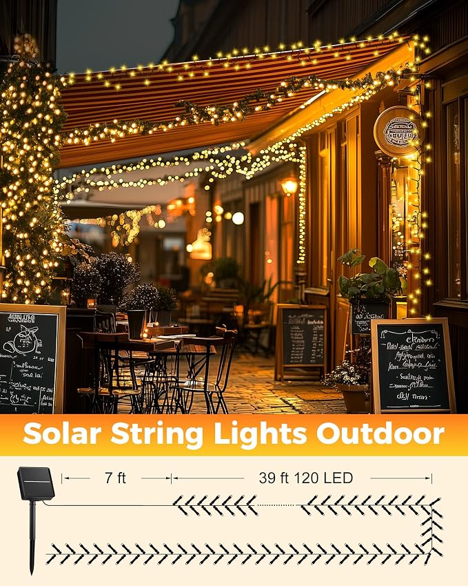 Brightown Solar String Light for Outside, 50Ft 120 LED Solar Lights Outdoor - Image 7