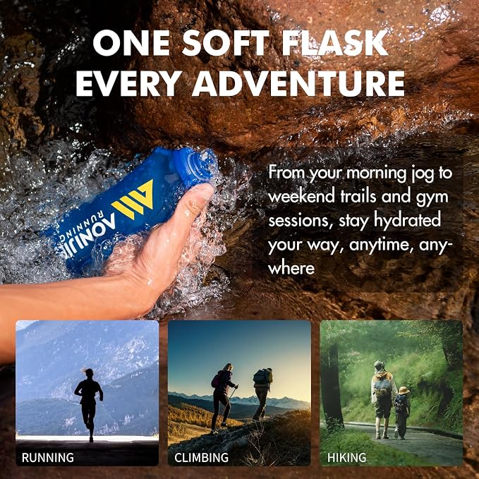 AONIJIE Running Water Bottle 2PCS 250ml/8.5oz Soft Flask TPU Collapsible Water - Image 5