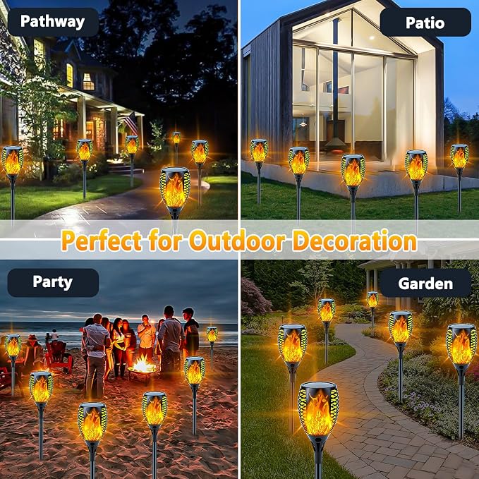 Upgraded 8 Pack Super Larger Size Solar Torch Lights - Image 4