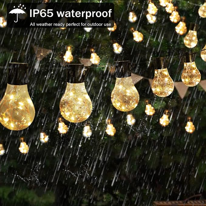 14ft Battery Operated 20 Hanging Bulb 100 LED String Lights, Vintage Commercial - Image 4