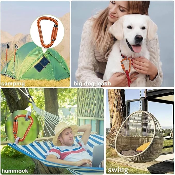 Auto Locking Carabiner Heavy Duty Carabiner 25kN UIAA Certified Climbing - Image 5