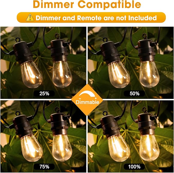 GvvooHome 200FT LED Outdoor String Lights Waterproof Patio Lights - Image 3