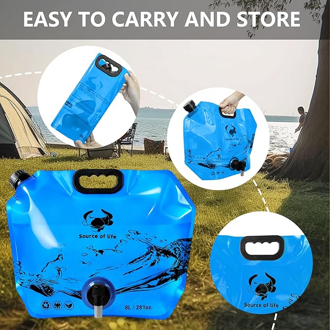 Collapsible 8L Water Storage Bag, BPA-Free Portable Folding Water Jug - Image 5