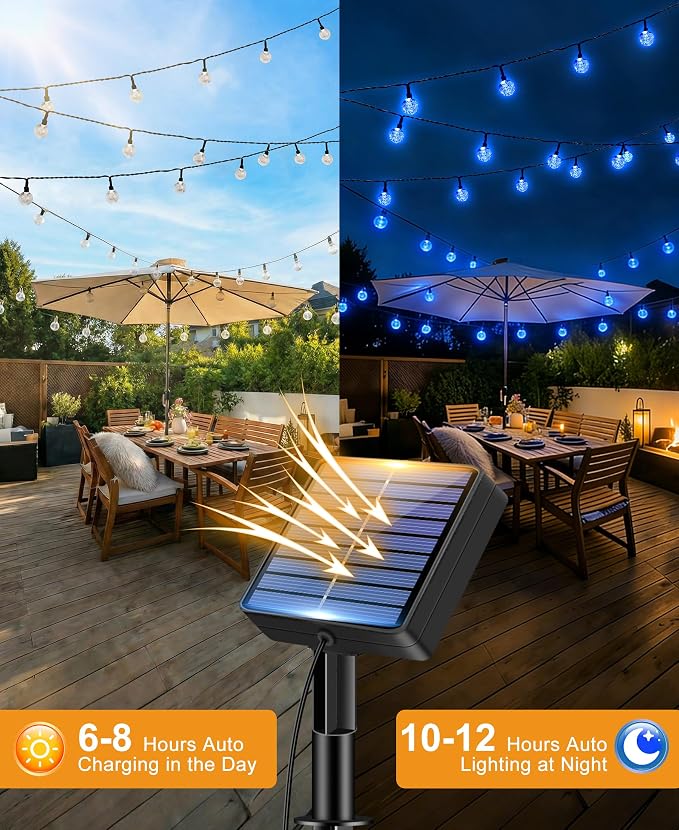 btfarm 2 Pack Solar String Lights Outdoor Waterproof, Total 98 FT 100 LED Solar - Image 3