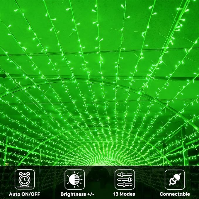 88FT 240LED Extra-Long Connectable String Lights Indoor Outdoor Clear Wire - Image 2