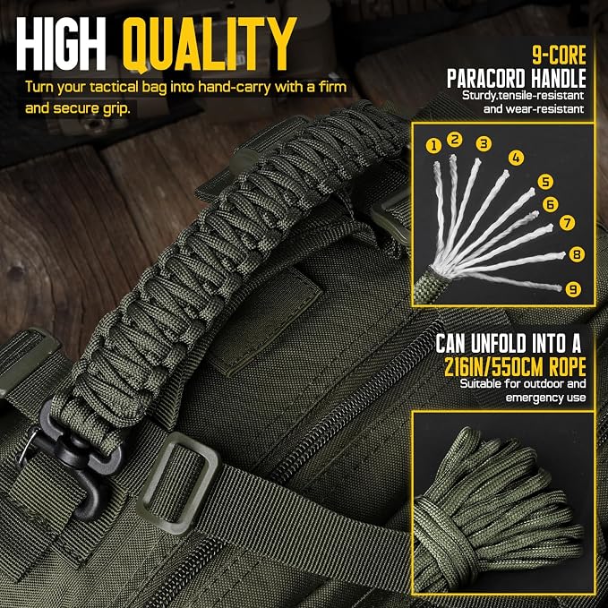 Tactical Paracord Handle，9-core Weaving Paracord Strap - Image 4