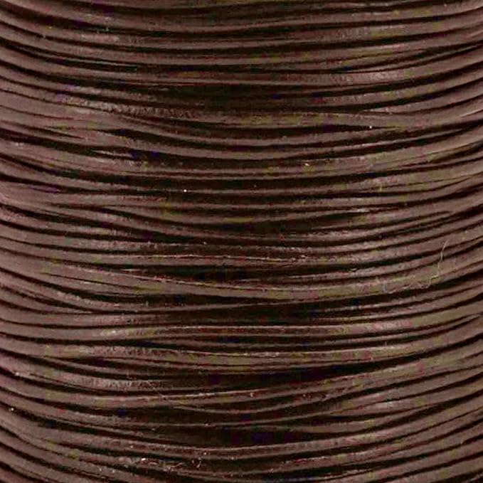 Mandala Crafts Round Cowhide Genuine Brown Leather Cord - Image 3