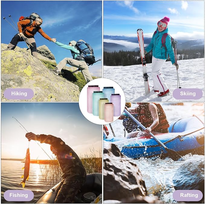 Shappy 6 Pcs Waterproof Dry Bag Set Ultralight Stuff Sack 20/15/10/8/5/3L - Image 6