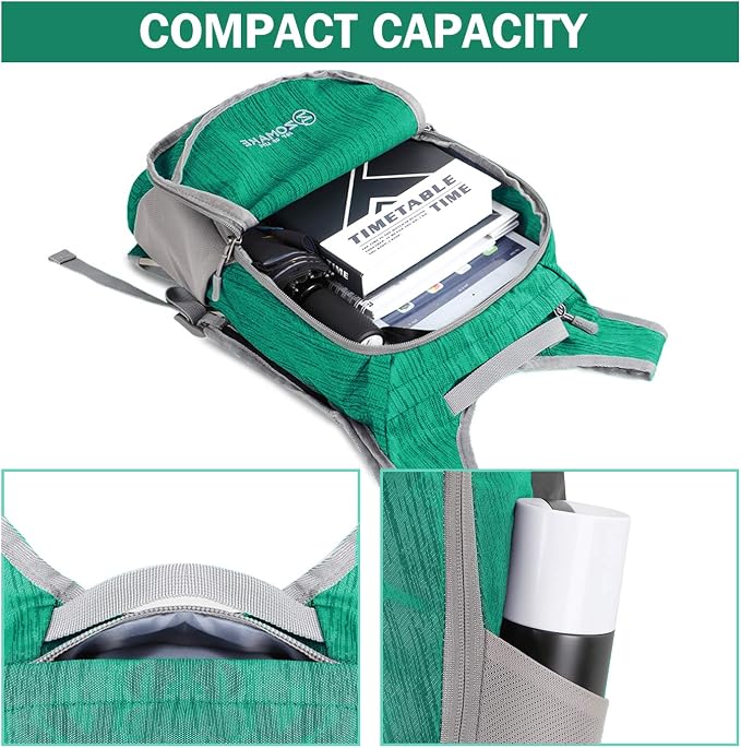 ZOMAKE Ultra Lightweight Packable Backpack 18L, Small Foldable Hiking Backpacks - Image 3