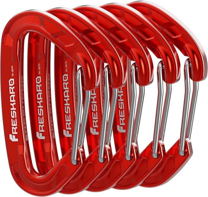 FresKaro 5pcs Nano Carabiner Clips, 8kN 1798lbs, Small Sturdy, Reliable by FresKaro