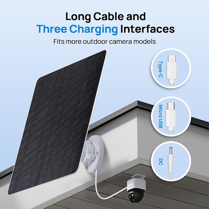 ECO-WORTHY Solar Panel for Ring Camera Outdoor Wireless, 5W Fast Charging - Image 4