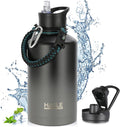 HASLE OUTFITTERS Half Gallon Insulated Water Bottles 64 oz, Stainless Steel by HASLEOUTFITTERS