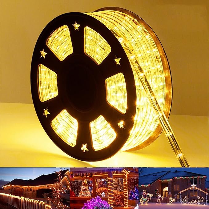 50ft 360 LED Rope Lights Outdoor, Connectable and Flexible Tube Lights by Jnaurb