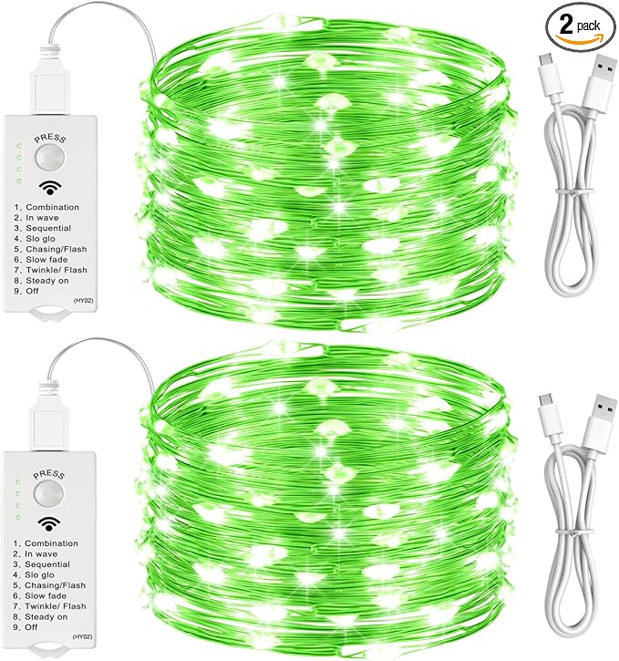 HXWEIYE Rechargeable Fairy Lights Battery Operated, DIY Timer & 8 Modes by LightUpYourHomewHXWEIYE