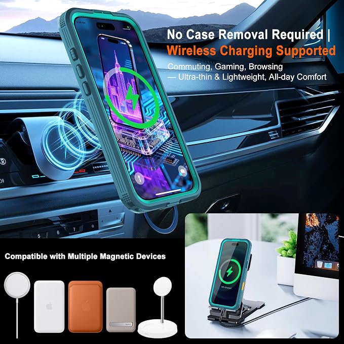 iPhone 17 Pro Case, Magnetic Waterproof IP68 Underwater Protection, Military - Image 3