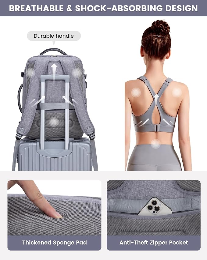 LOVEVOOK Large Travel Backpack for Women, TSA Carry on Backpack for Airplanes - Image 7