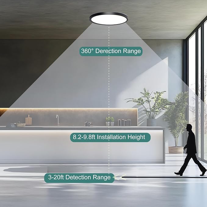 12 Inch Motion Sensor Ceiling Light Indoor, Motion Sensor Fixture Indoor - Image 3