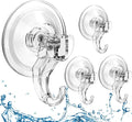 Quntis Suction Cup Hooks 4 Pack, Shower Wall, Glass Door by Quntis