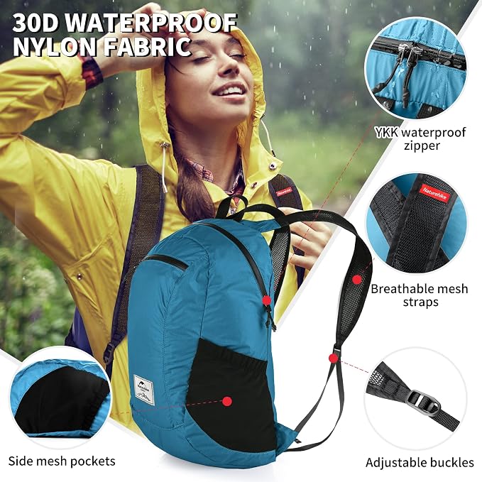 Naturehike 18L Lightweight Hiking Backpack, Waterproof Camping Packable - Image 4