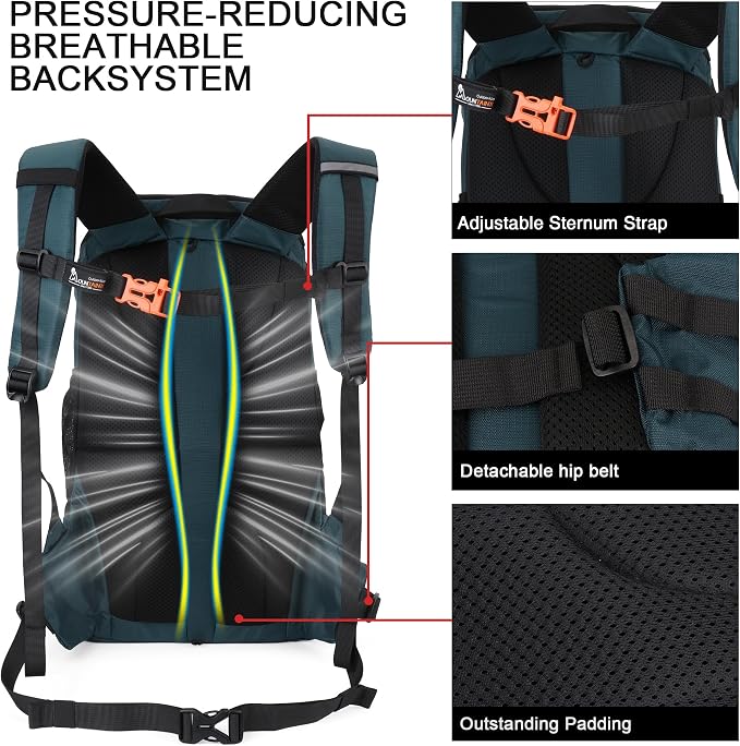 MOUNTAINTOP 35L Hiking Backpack, Lightweight Outdoor Travel Camping Daypack - Image 6