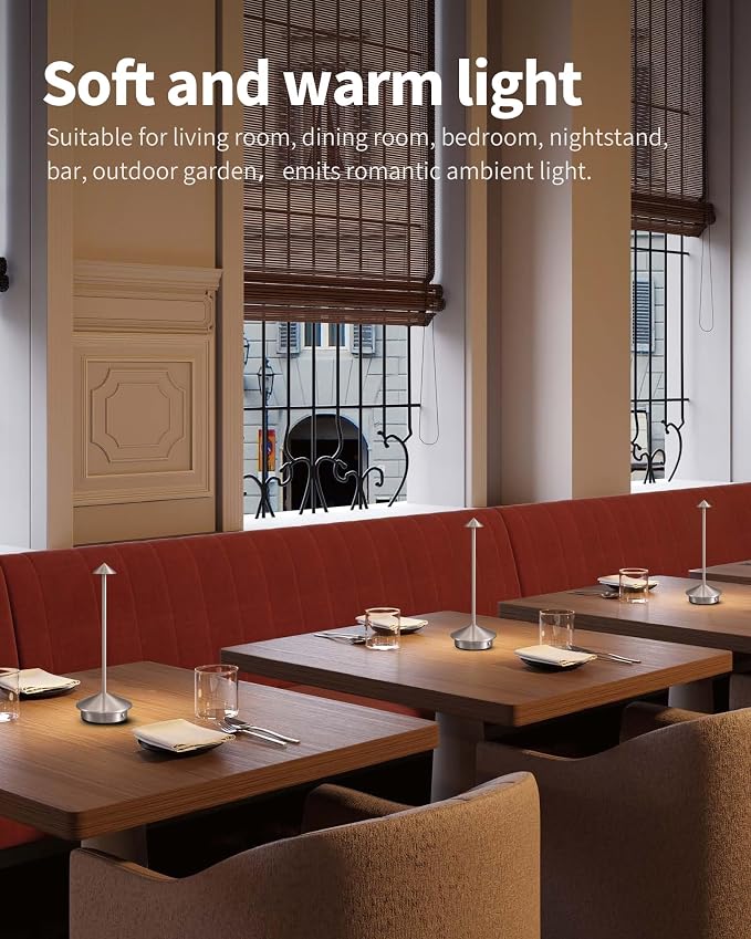 Modern Cordless Table Lamp Set of 2, Portable LED Desk Lamps, 5000mAh - Image 3