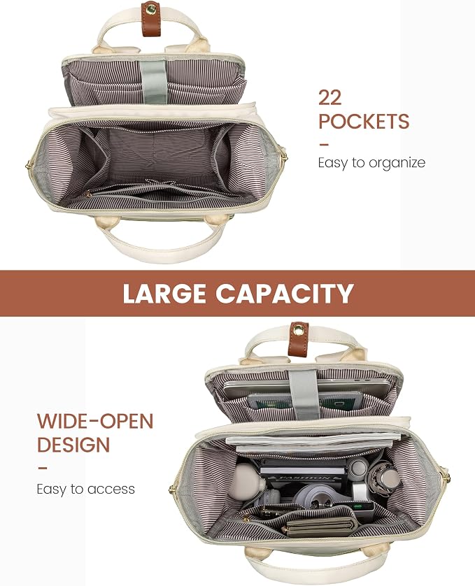 LOVEVOOK Laptop Backpack for Women, 17.3'' Waterproof Nurse Bag Teacher Work - Image 3