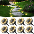 Peasur Mini Solar Ground Lights, 8 Pack Flat Solar Disc Lights Outdoor by Peasur
