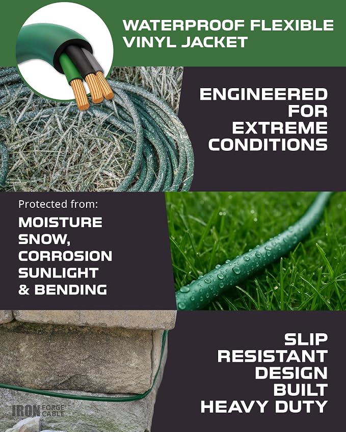 Iron Forge Cable 50ft Green Outdoor Extension Cord - Image 4