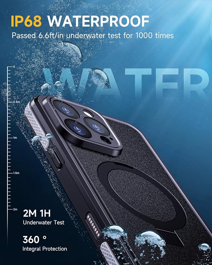 Lanhiem Magnetic for iPhone 16 Pro Max Waterproof Case, Dustproof Case Built-in - Image 2