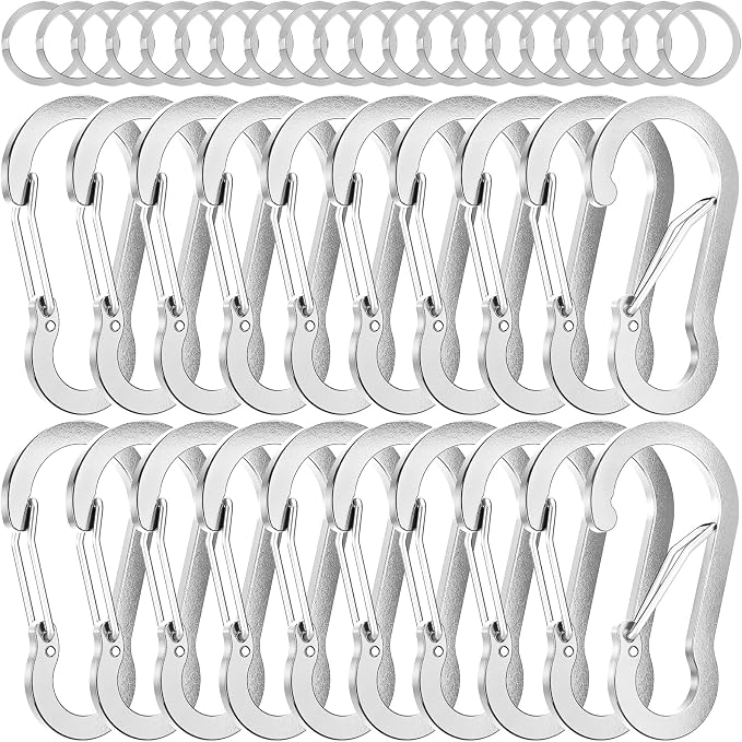 sprookber 2" Small Carabiner Clip, D Ring Caribeener, Spring Snap Hook by Sprookber
