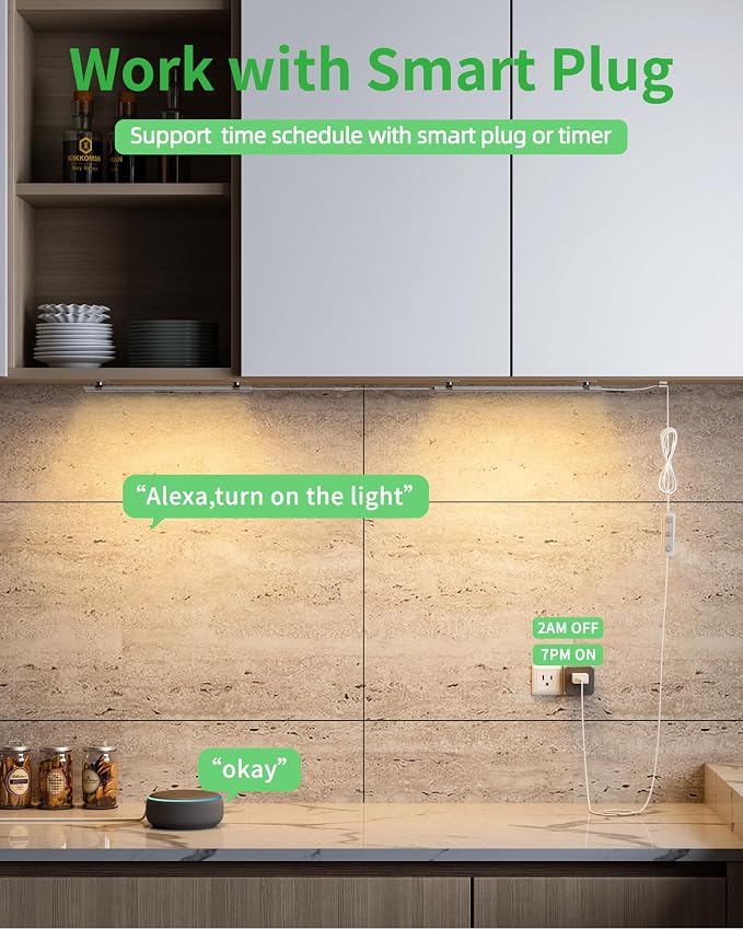 Under Cabinet Lighting Plug-in, Dimmable Under Counter Lights - Image 3
