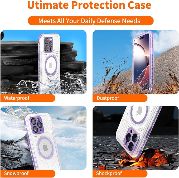 for iPhone 15 Pro Waterproof Case, IP68 Underwater Case Built-in Screen - Image 4