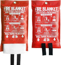 Fire Blanket for Kitchen and Home, Fiberglass Emergency Fire Blanket, 2 Pack by KingtooSize
