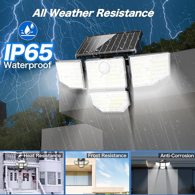 Adewalk Outdor Security Solar Light -4Pack 188 LED Solar Motion Sensor Light - Image 4