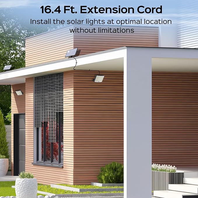 Adiding Solar Outdoor Lights, 202 LEDs Flood Lights - Image 5