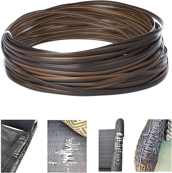 480 Ft Wicker Repair Kit, Plastic Wicker Repair Supplies, Gradient Dark Brown by Laphivieh