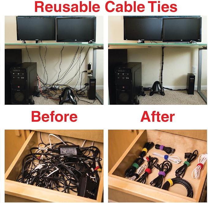 Reusable Cinch Straps & Cable Ties Combo Set, Securing Straps - Image 9