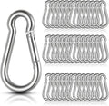 60Pcs Stainless Steel Carabiner Clip Spring-Snap Hook 1/4 in, M6 x 2 3/8 Inch by LISHINE